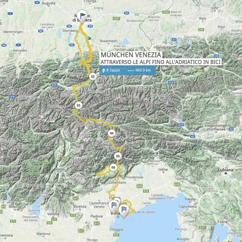 “Munich-Venice” cycle route